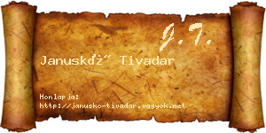 Januskó Tivadar névjegykártya